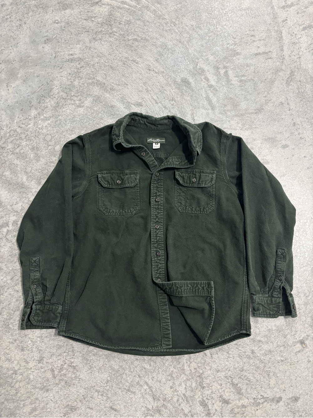 Eddie Bauer Forest Green Button-Up Shirt Jacket Size medium
